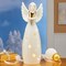 Collections Etc White Porcelain Star Angel Figurine with LED Lights